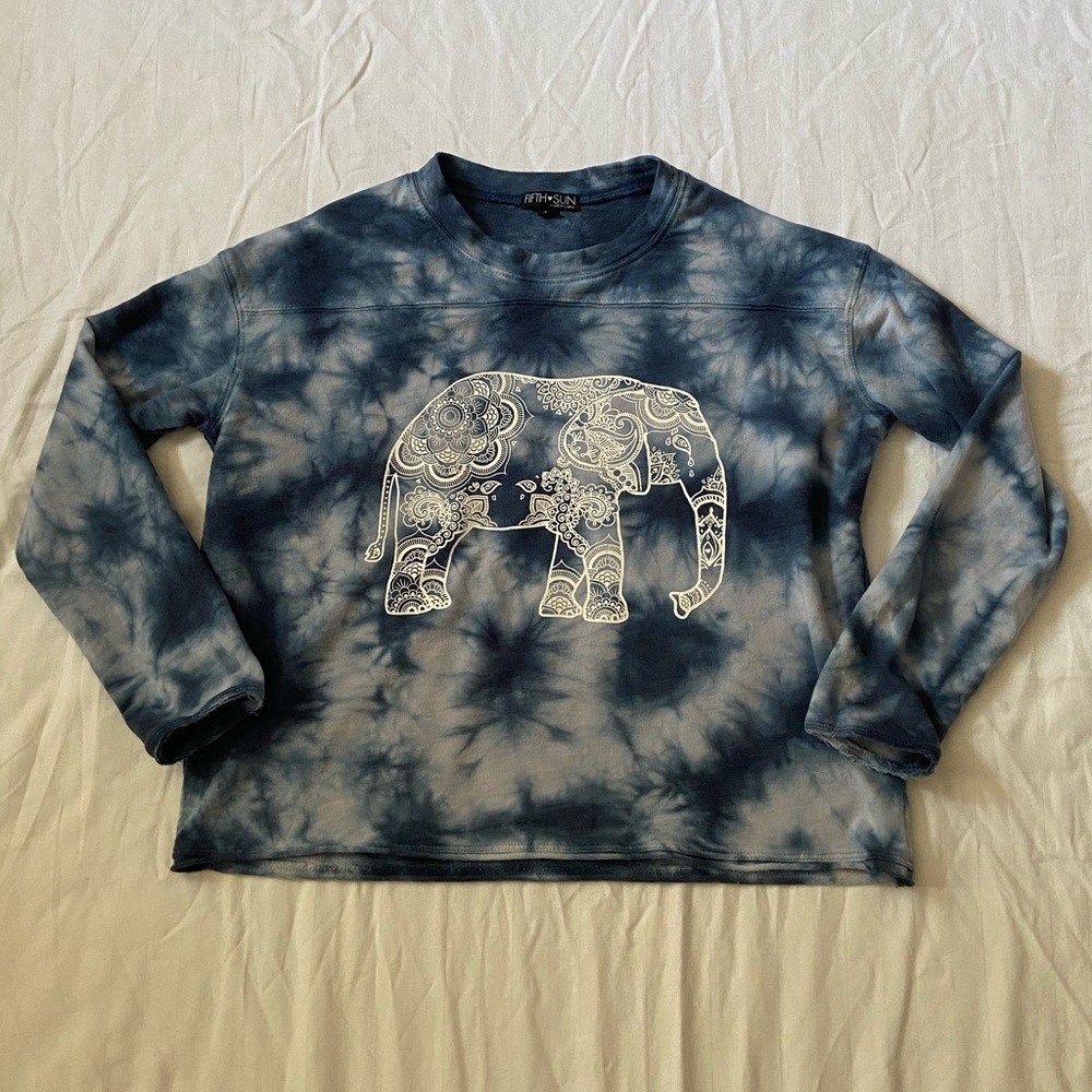 Girls long sleeve tie dye crop top